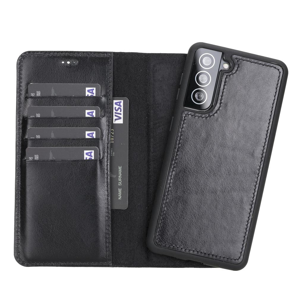 LupinnyLeather Magnetic Detachable Leather Wallet Case for Samsung Galaxy S21 Plus (Brown) 18