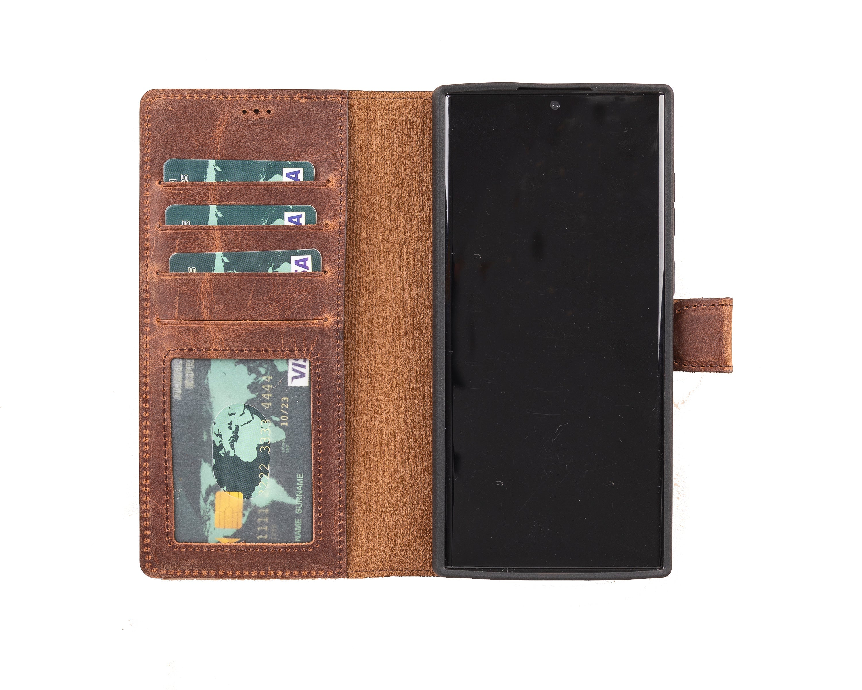 LupinnyLeather Magnetic Detachable Leather Wallet Case for Samsung Galaxy S22 Ultra 2