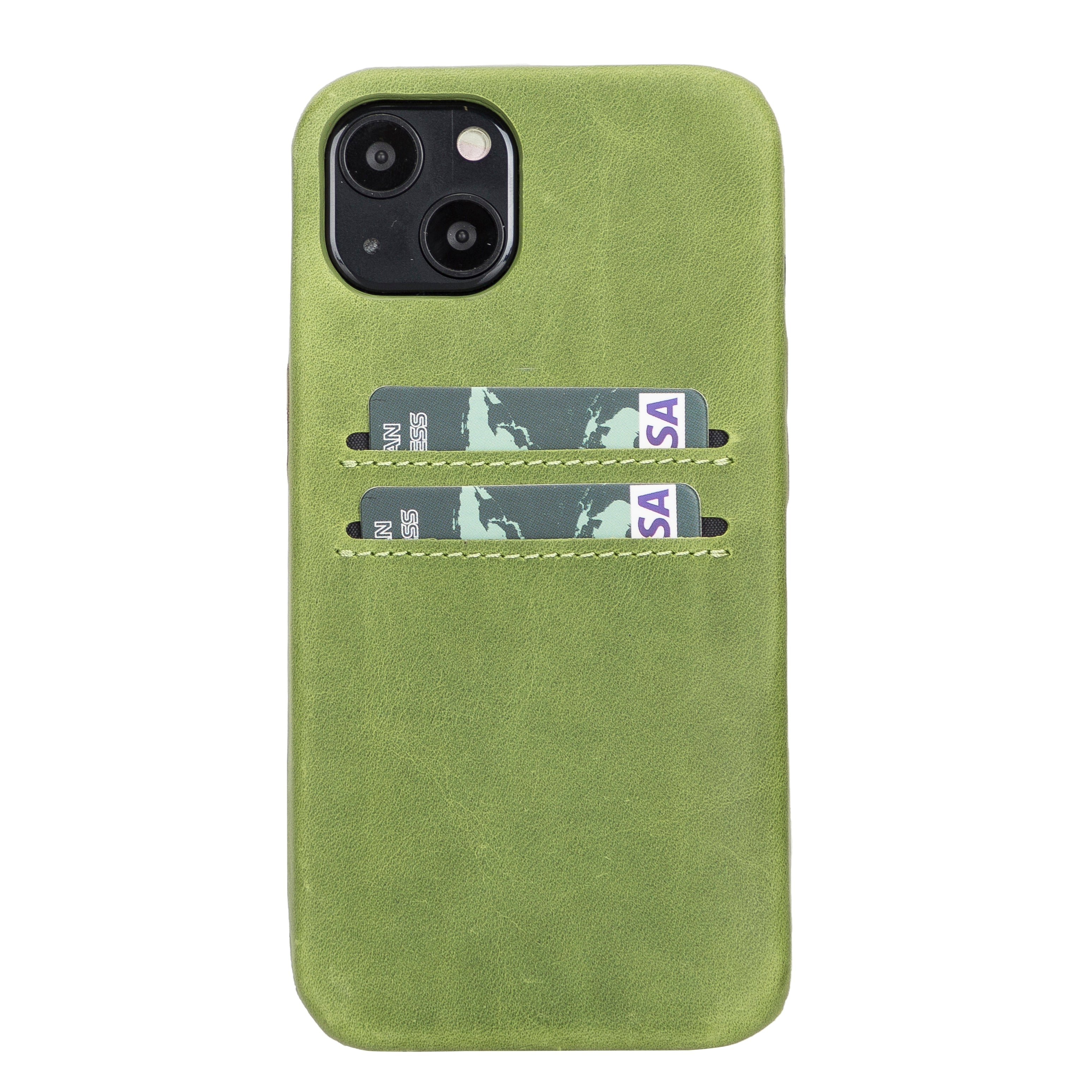 LupinnyLeather Green Furry Supreme Sleeve Back Cover Case for iPhone 13 (6.1") 2