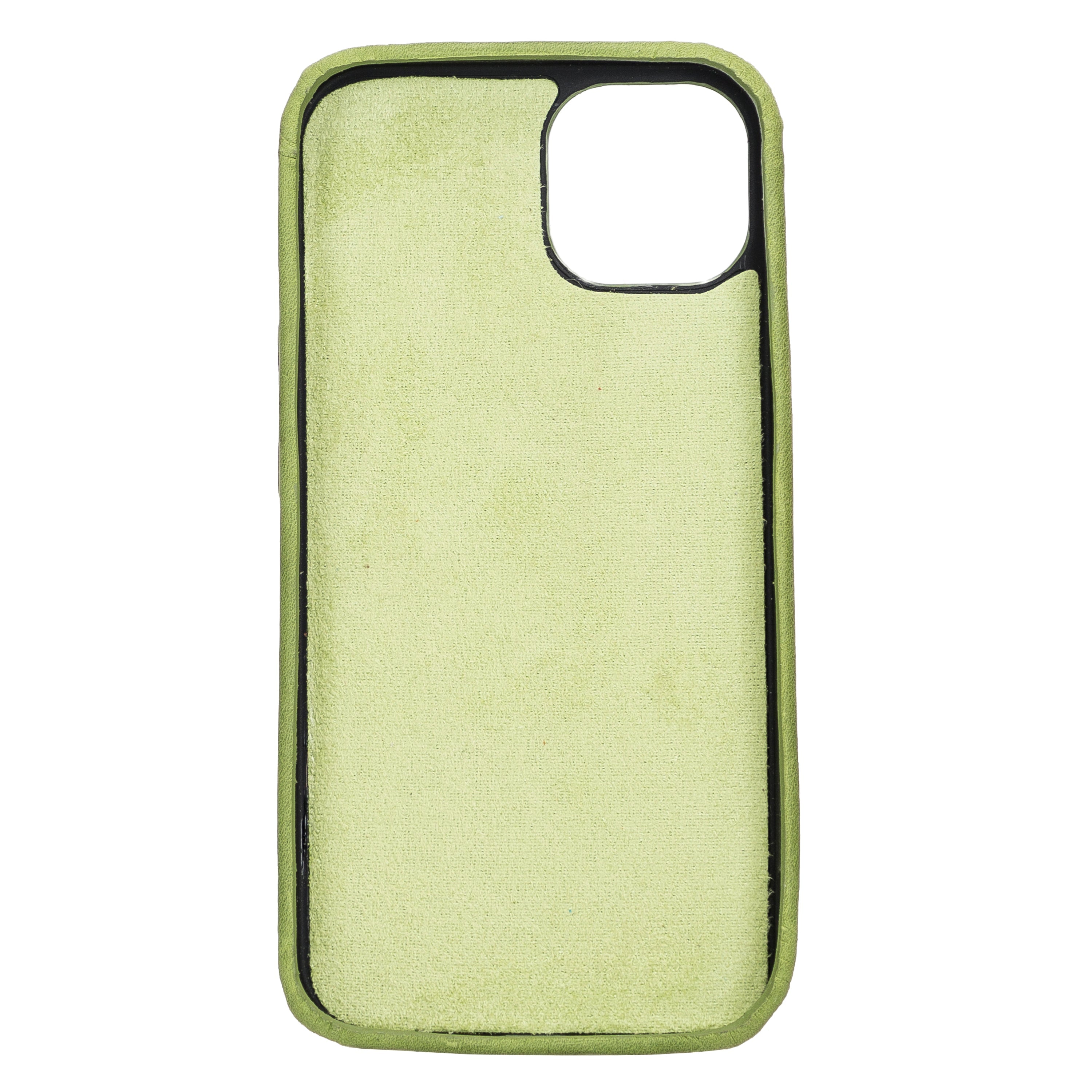 LupinnyLeather Green Furry Supreme Sleeve Back Cover Case for iPhone 13 (6.1") 4