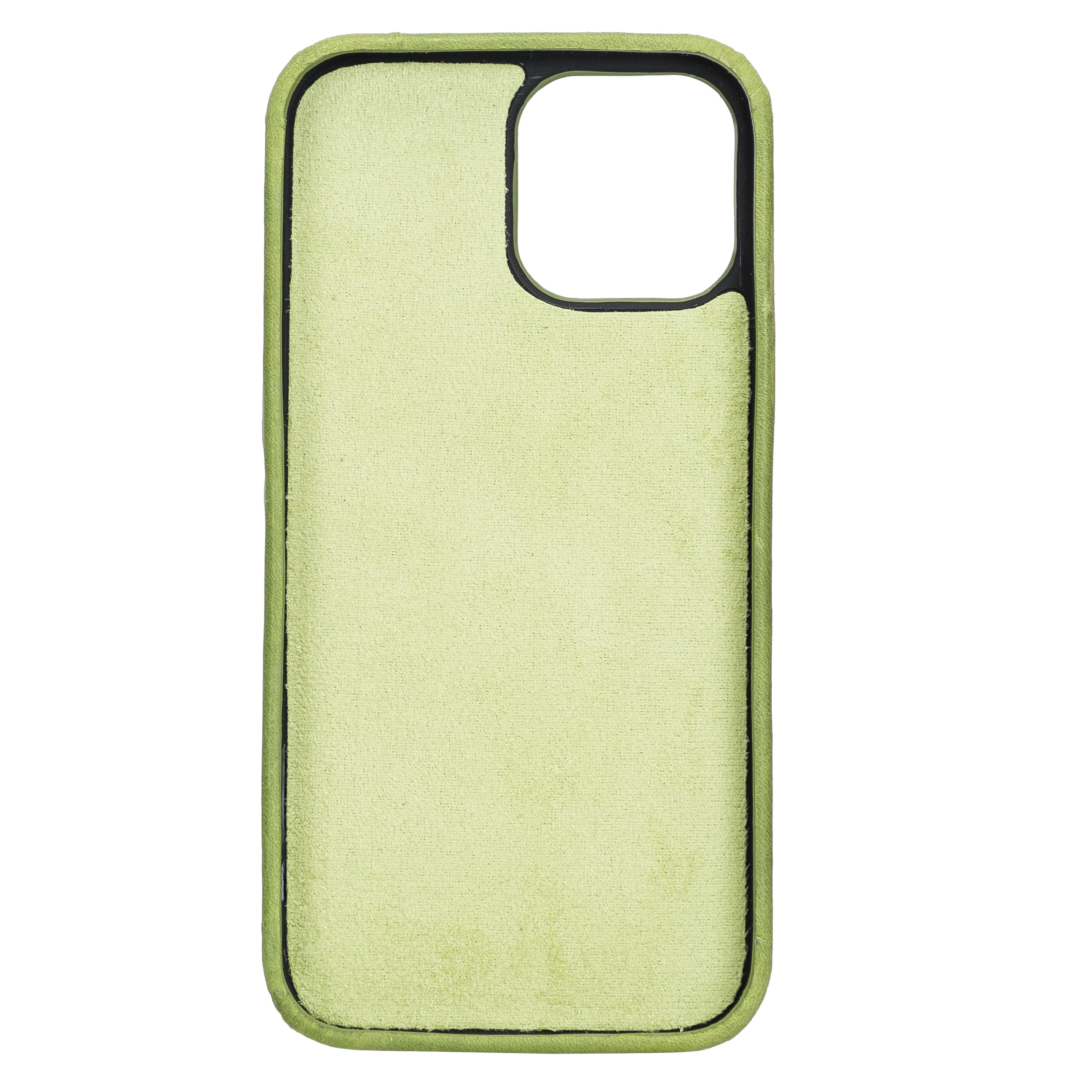 LupinnyLeather Green Furry Supreme Sleeve Back Cover Case for iPhone 13 Pro Max (6.7") 3