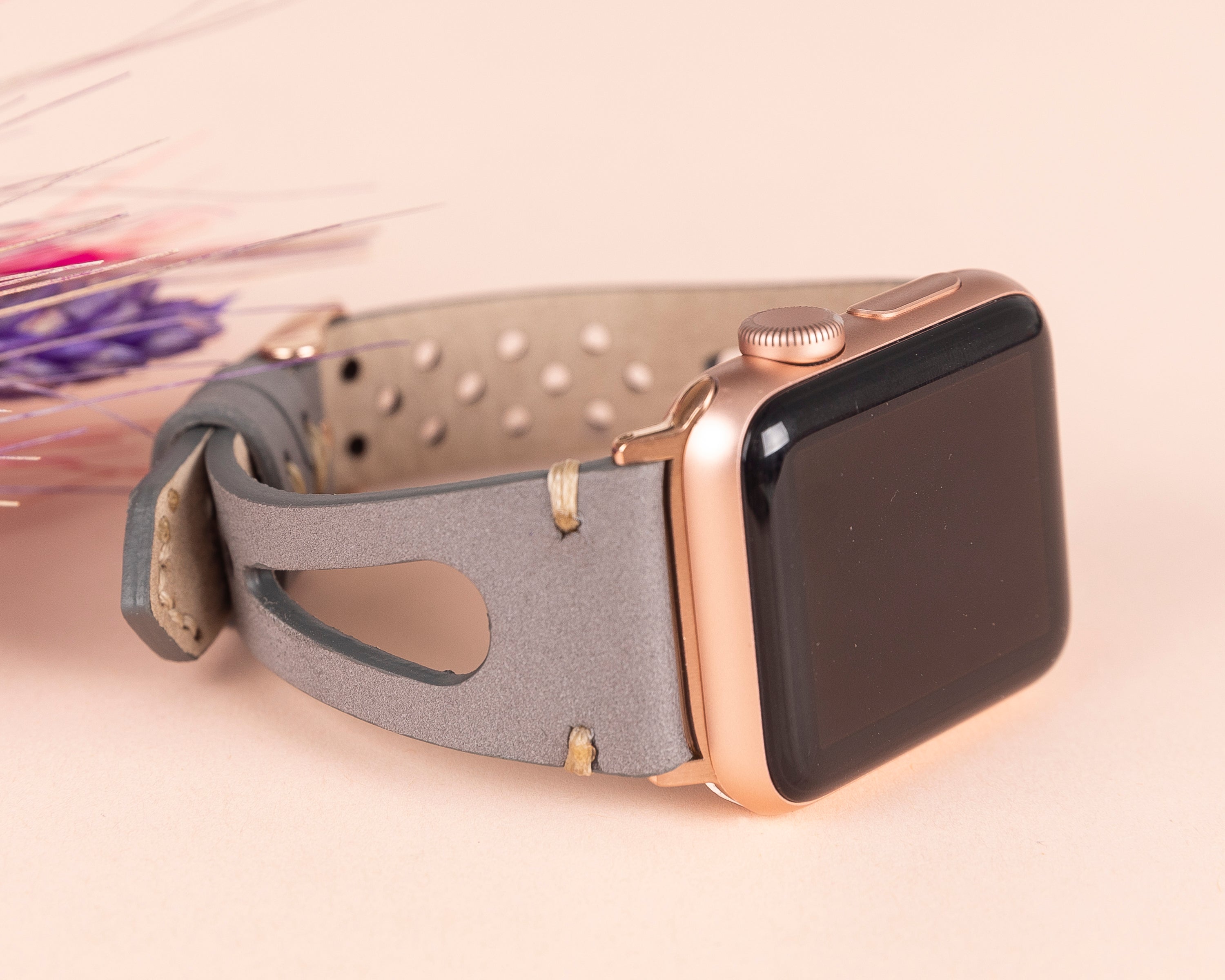 LupinnyLeather Quinn Watch Band for Apple Watch & Fitbit Versa/Sense (Brown) 5