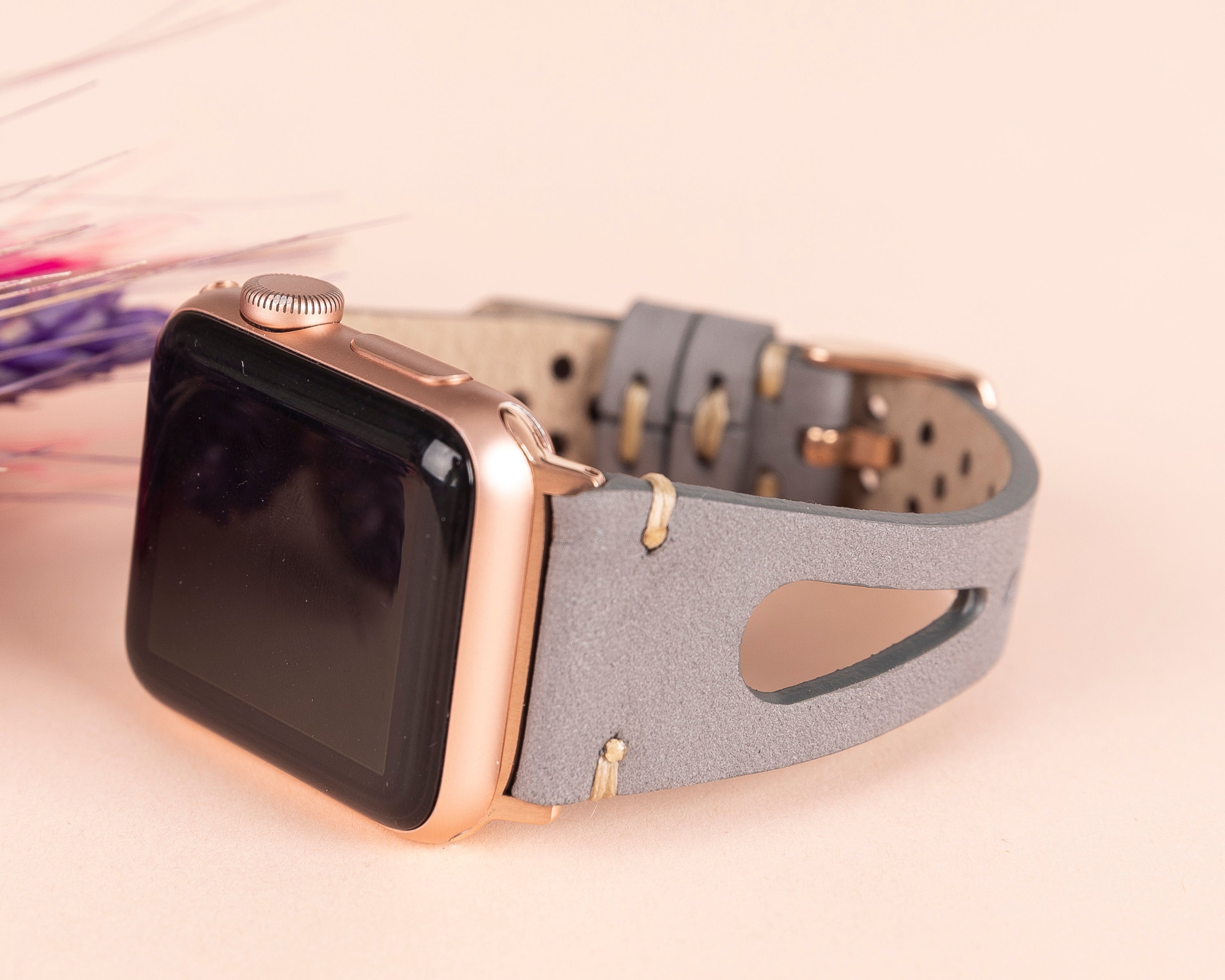 LupinnyLeather Quinn Watch Band for Apple Watch & Fitbit Versa/Sense (Brown) 9