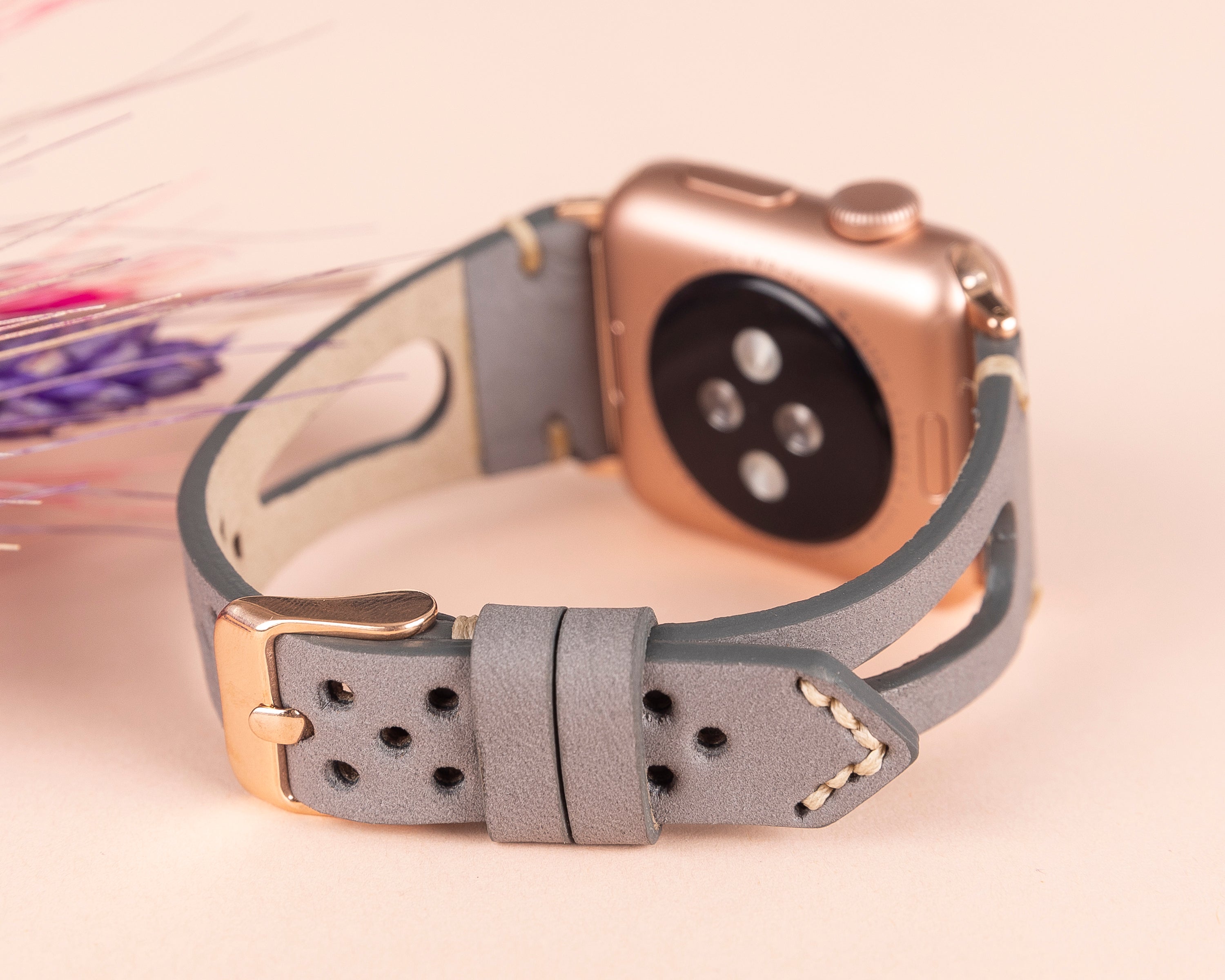 LupinnyLeather Quinn Watch Band for Apple Watch & Fitbit Versa/Sense (Brown) 6