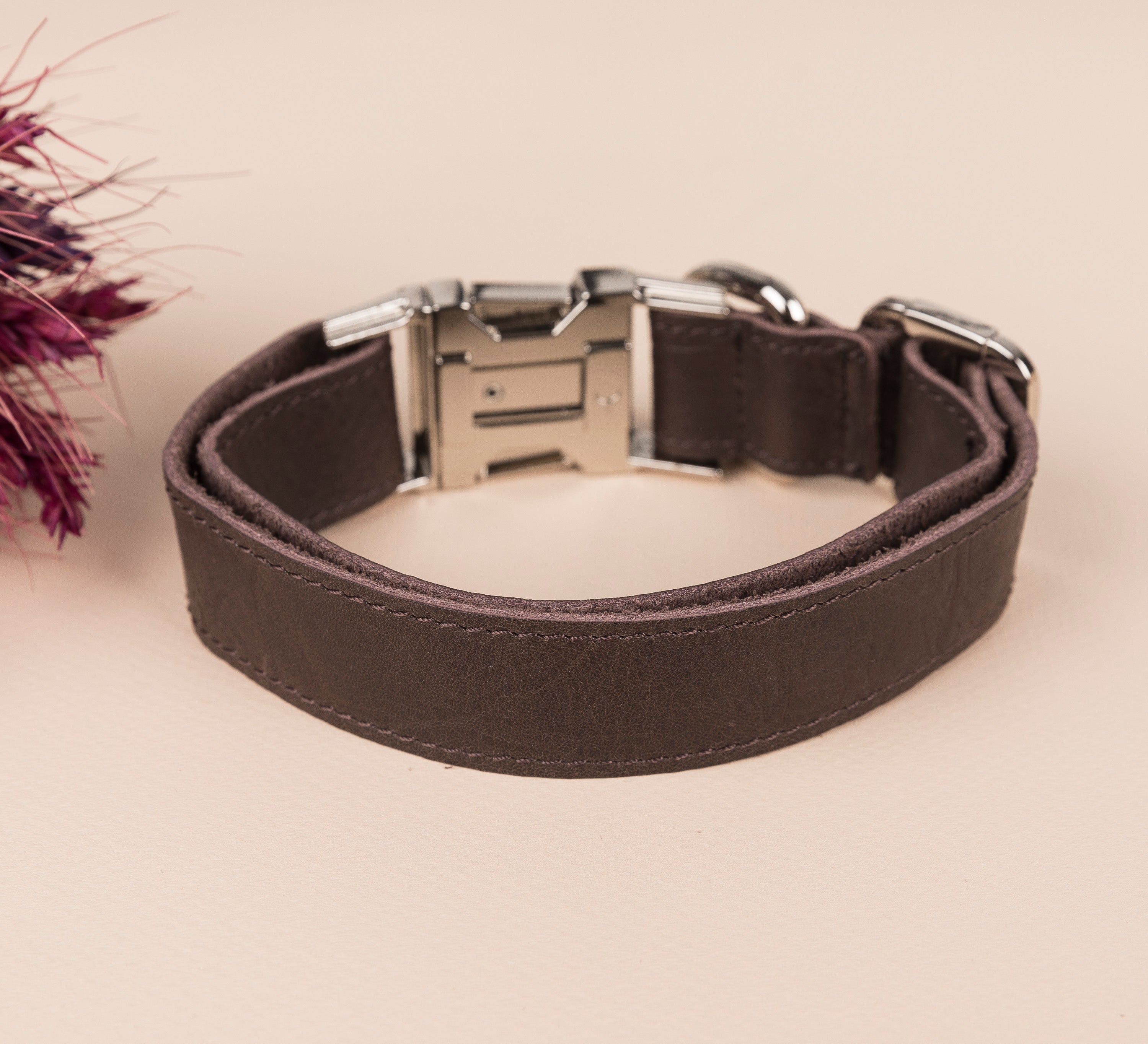 Genuine Leather Adjustable Strong Dog Collar 26