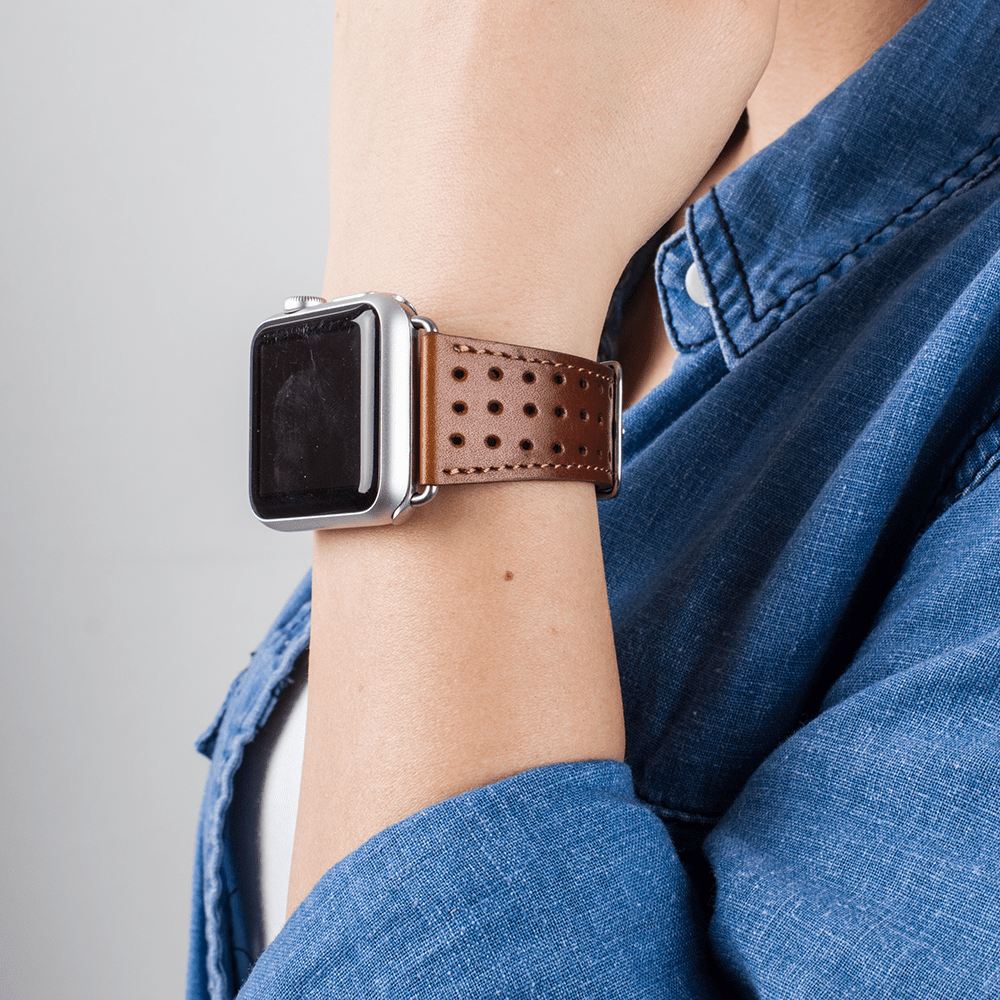 Perforated leather discount apple watch band