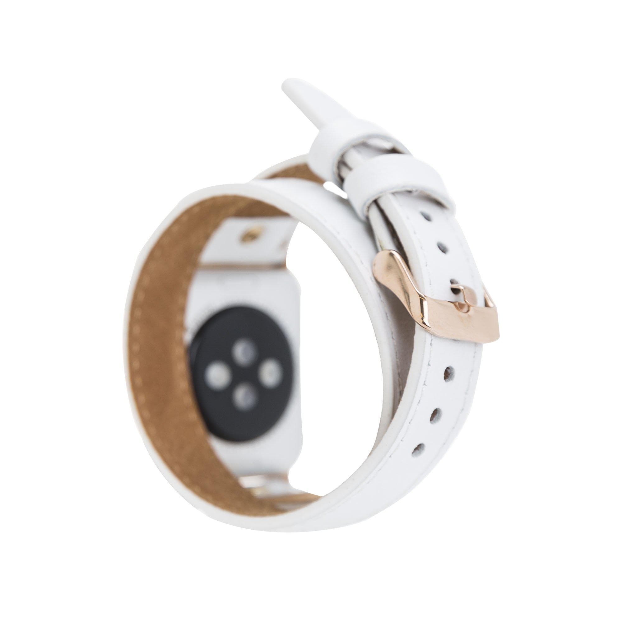 B2B - Leather Apple Watch Bands - DTS Double Tour Slim Hector Gold Trok Style Bouletta B2B