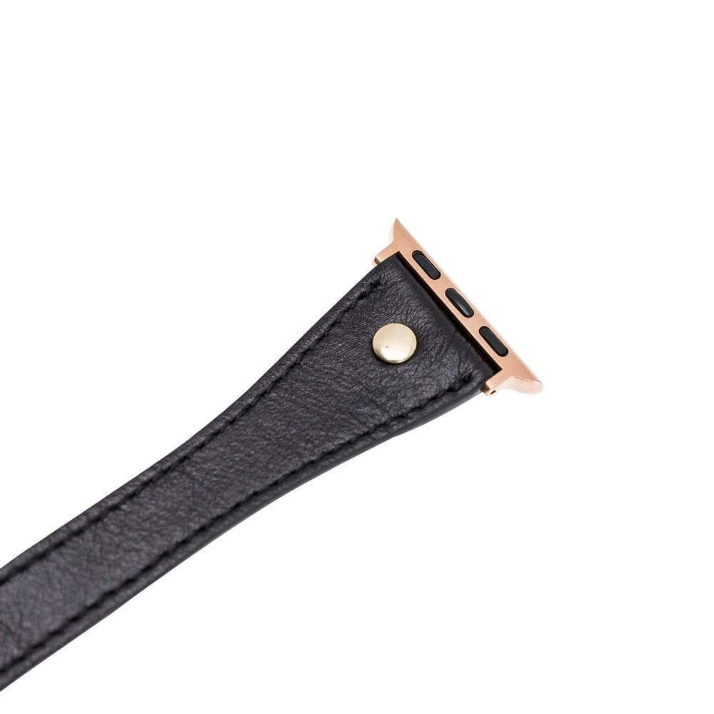 B2B - Leather Apple Watch Bands - DTS Double Tour Slim Hector Gold Trok Style Bouletta B2B