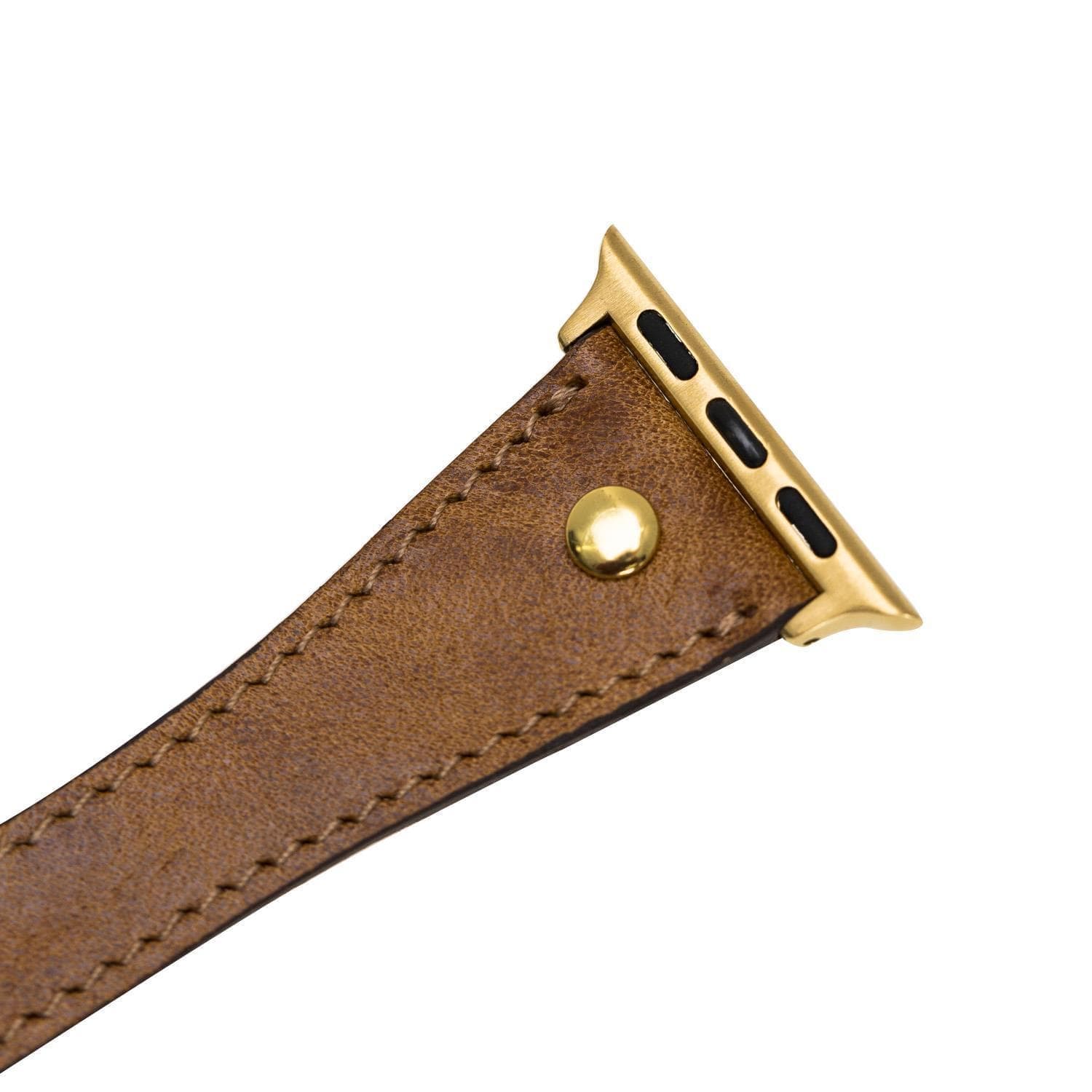 B2B - Leather Apple Watch Bands - DTS Double Tour Slim Hector Gold Trok Style Bouletta B2B