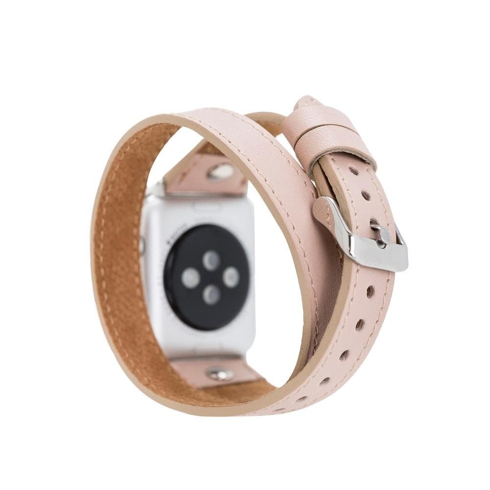 B2B - Leather Apple Watch Bands - DTS Double Tour Slim Hector Silver Trok Style Bouletta B2B