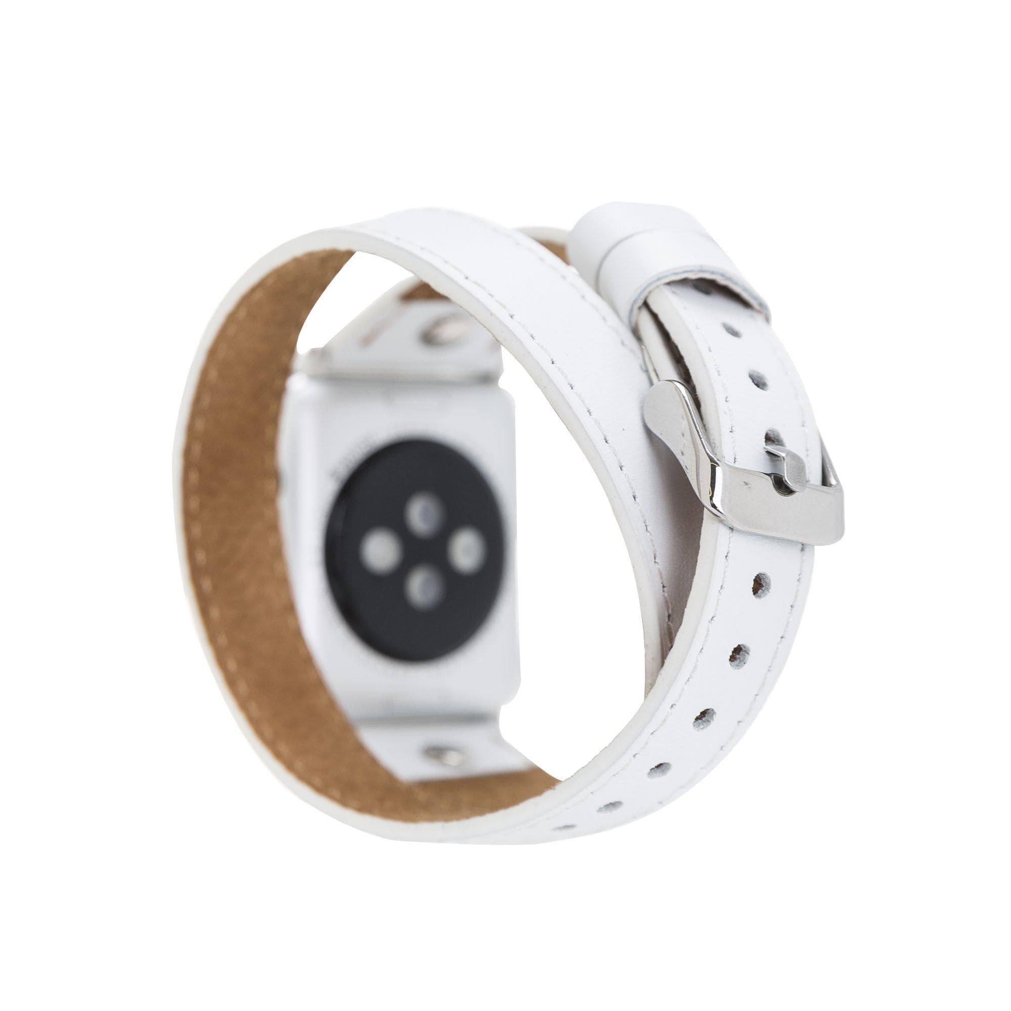 B2B - Leather Apple Watch Bands - DTS Double Tour Slim Hector Silver Trok Style Bouletta B2B