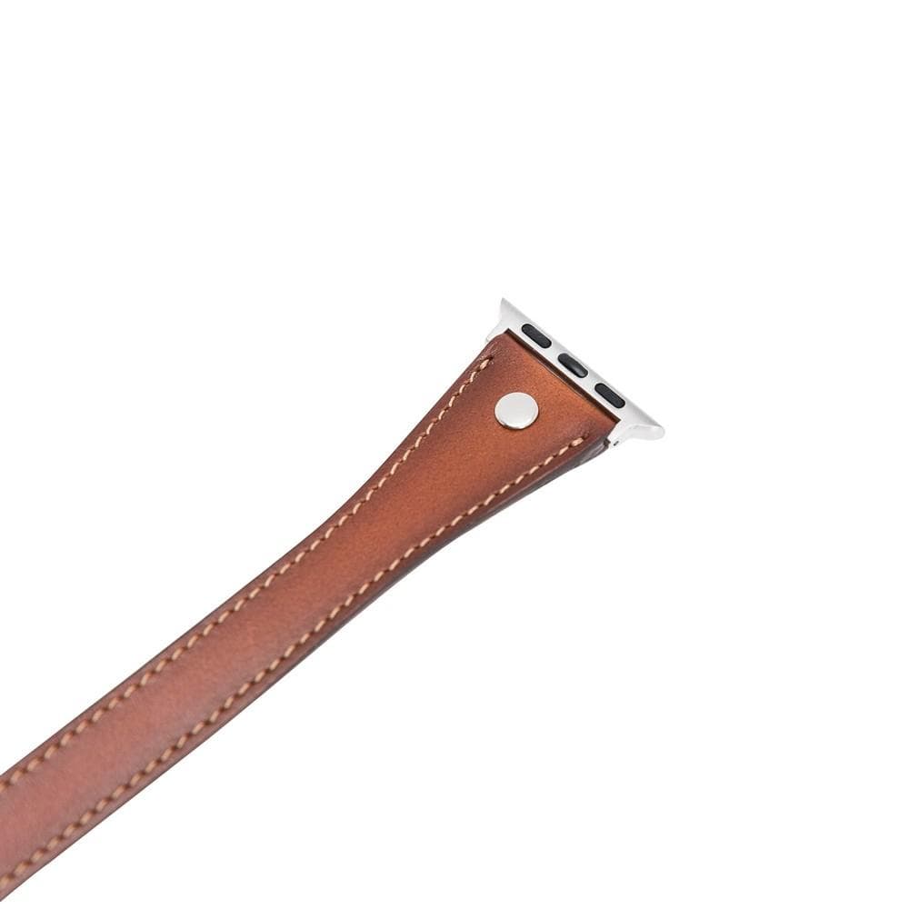 B2B - Leather Apple Watch Bands - DTS Double Tour Slim Hector Silver Trok Style Bouletta B2B