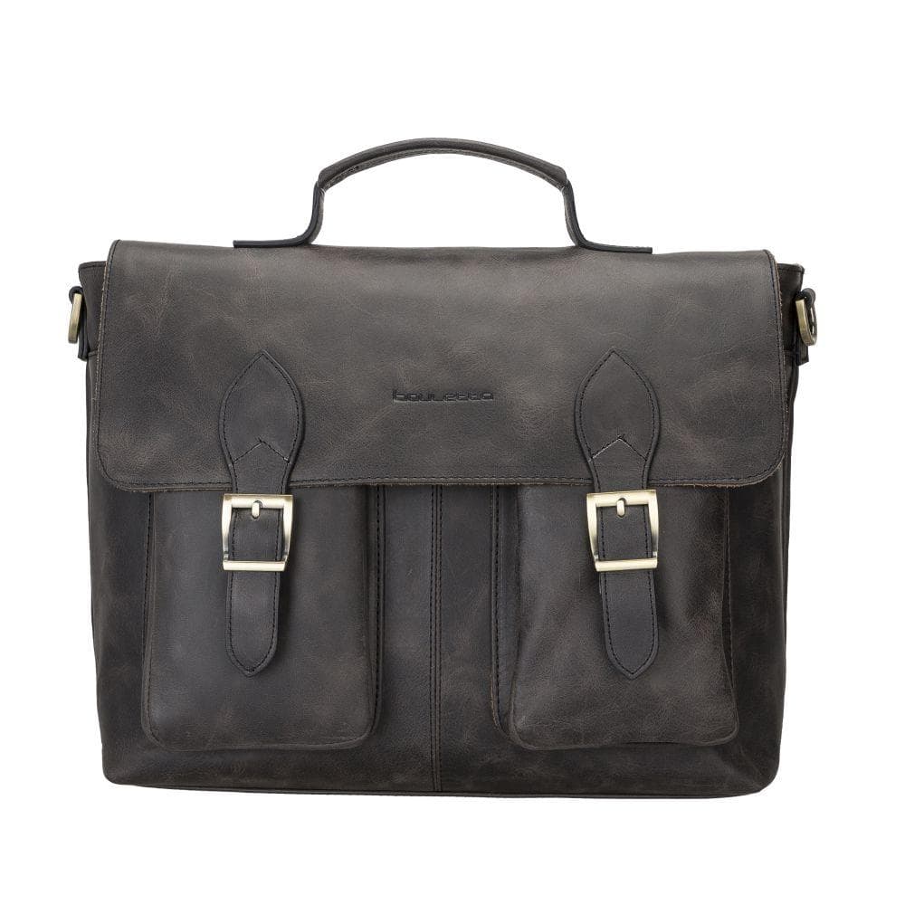 Olympus Leather Briefcase 13" Black Bouletta Shop