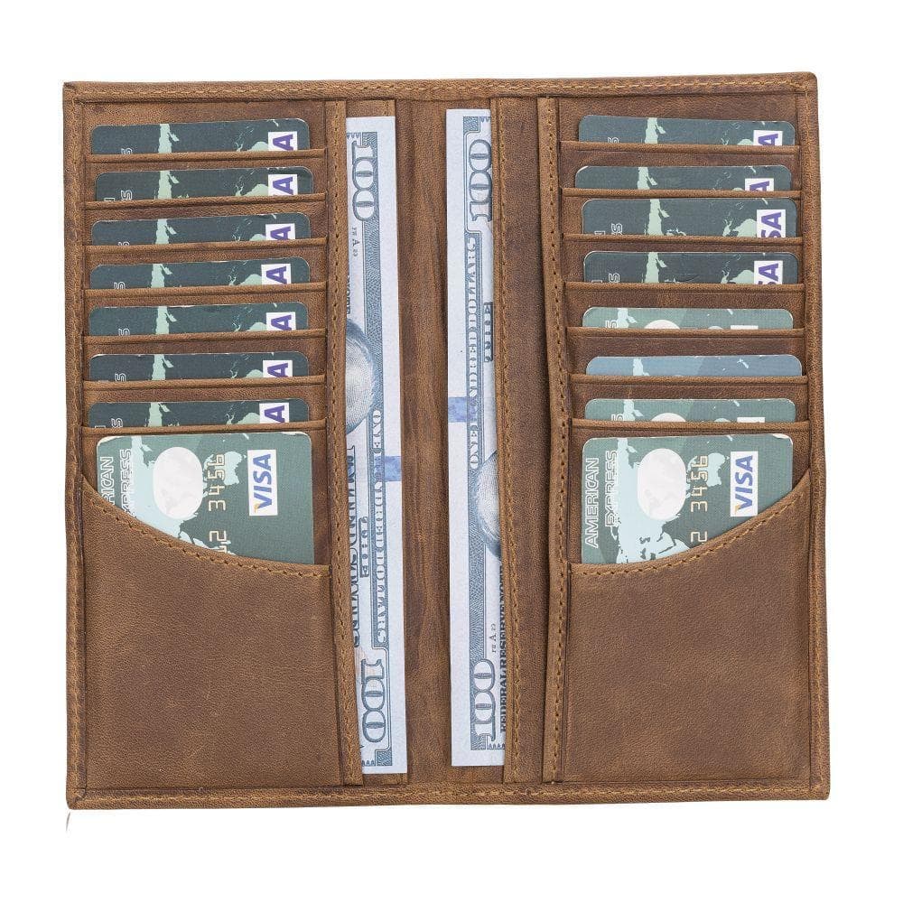 Beartriz Leather Credit Card Holder - Wallet Type Antic Brown Bouletta Shop