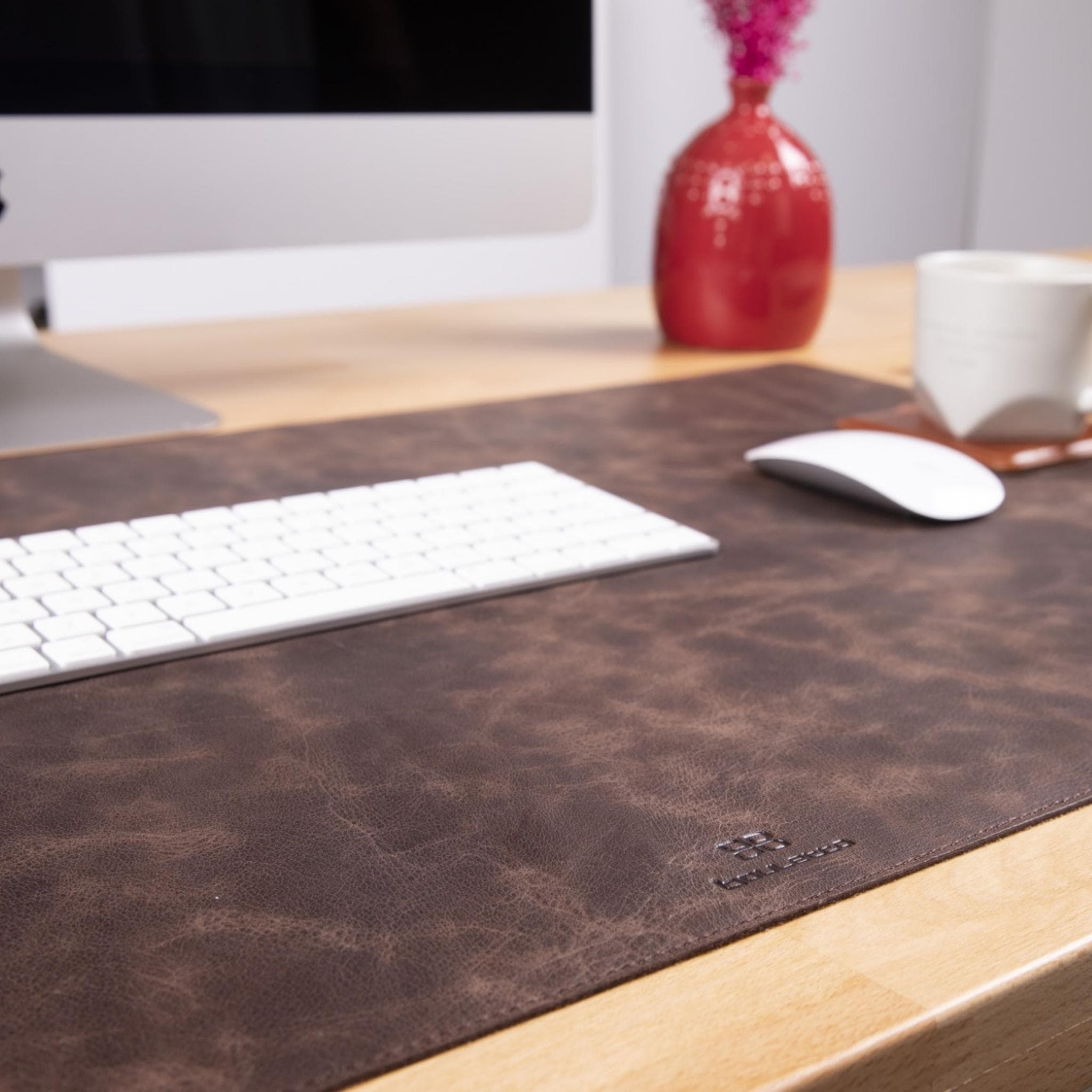 Customizable Full Grain Leather Desk Mat - All Sizes