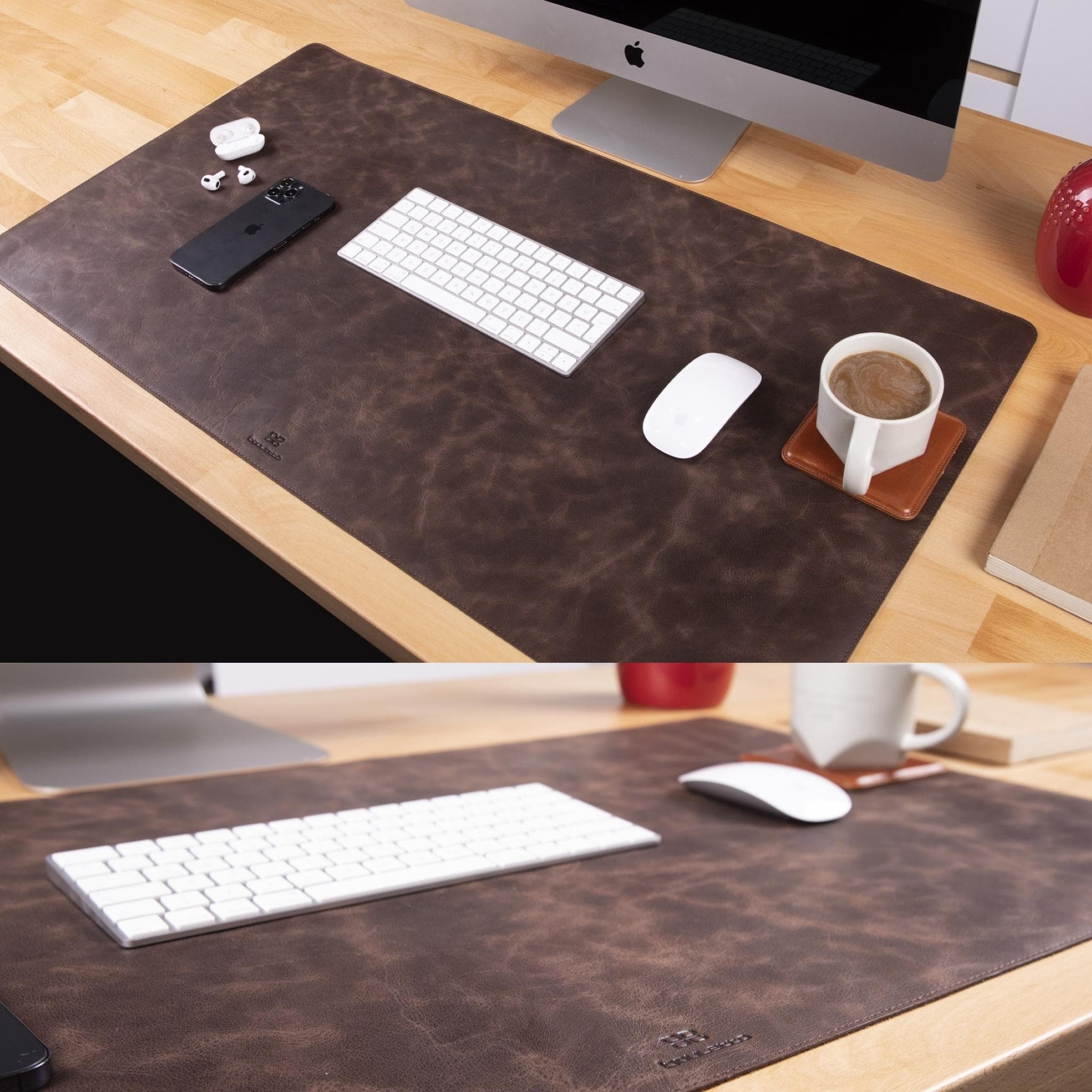 Customizable Full Grain Leather Desk Mat - All Sizes