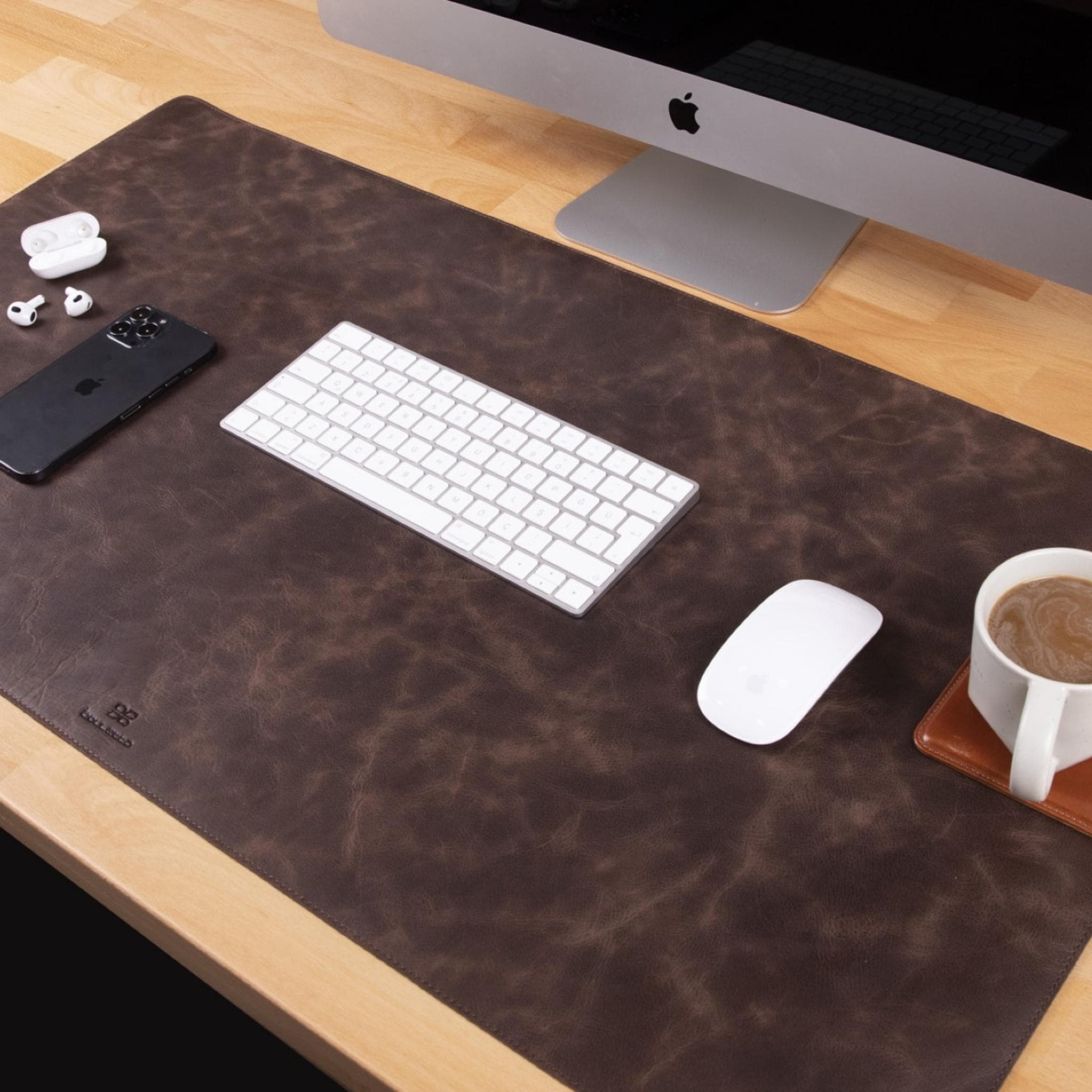 Customizable Full Grain Leather Desk Mat - All Sizes