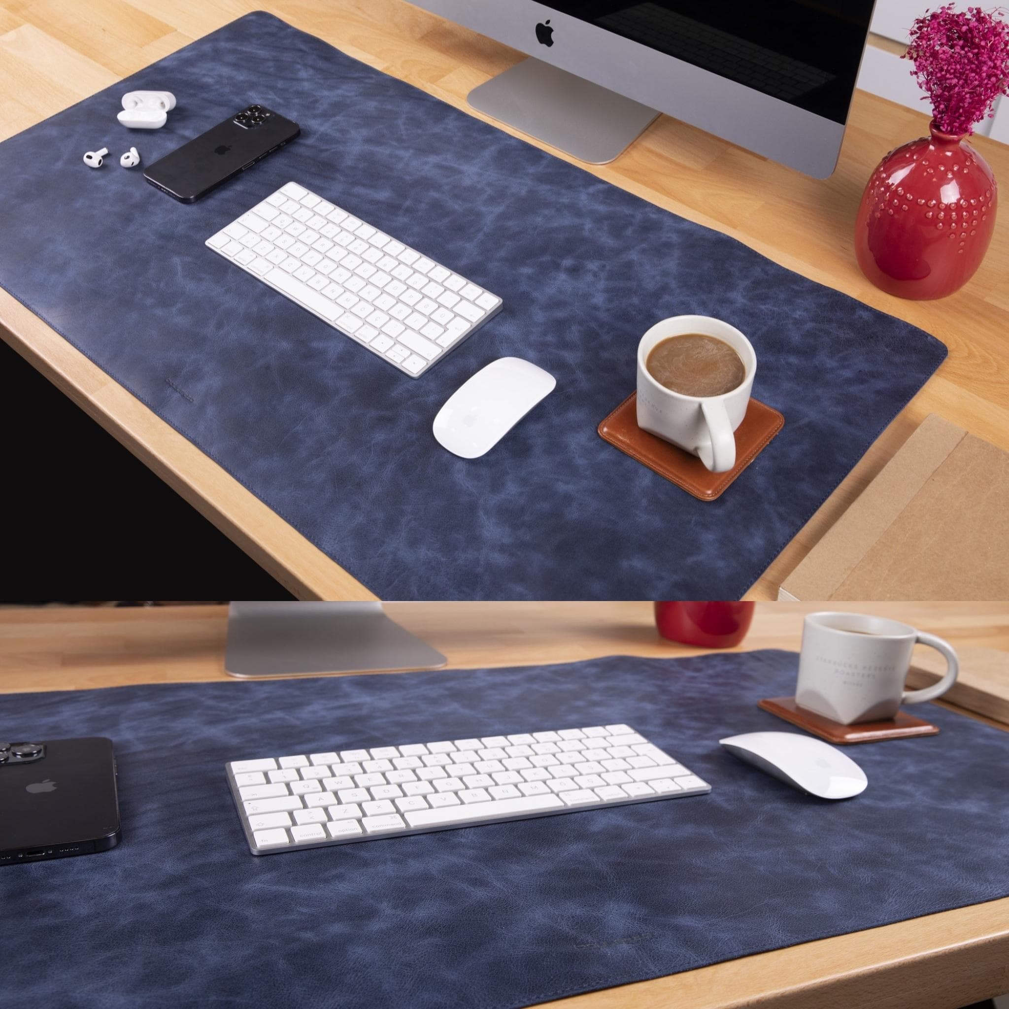 Customizable Full Grain Leather Desk Mat Bouletta LTD