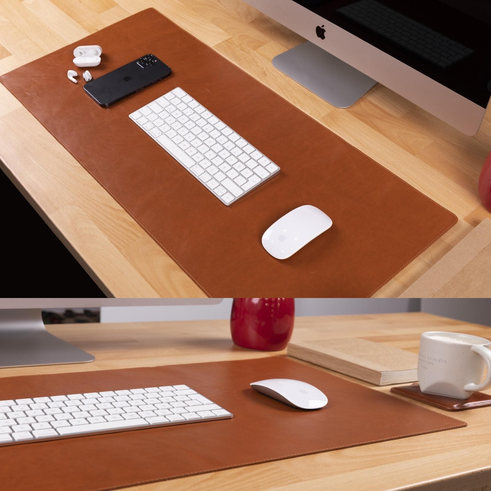 Customizable Full Grain Leather Desk Mat Bouletta LTD