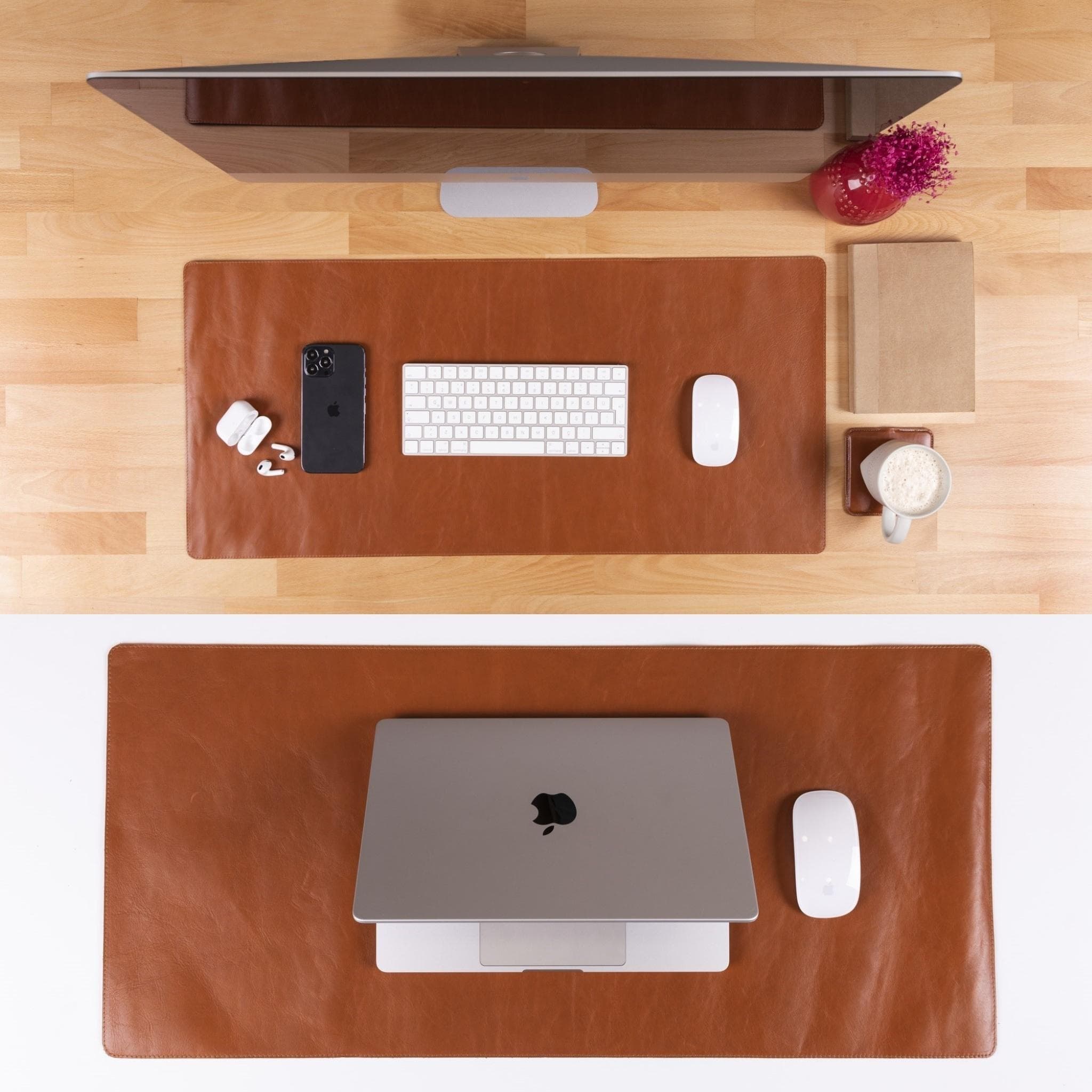 Customizable Full Grain Leather Desk Mat Bouletta LTD