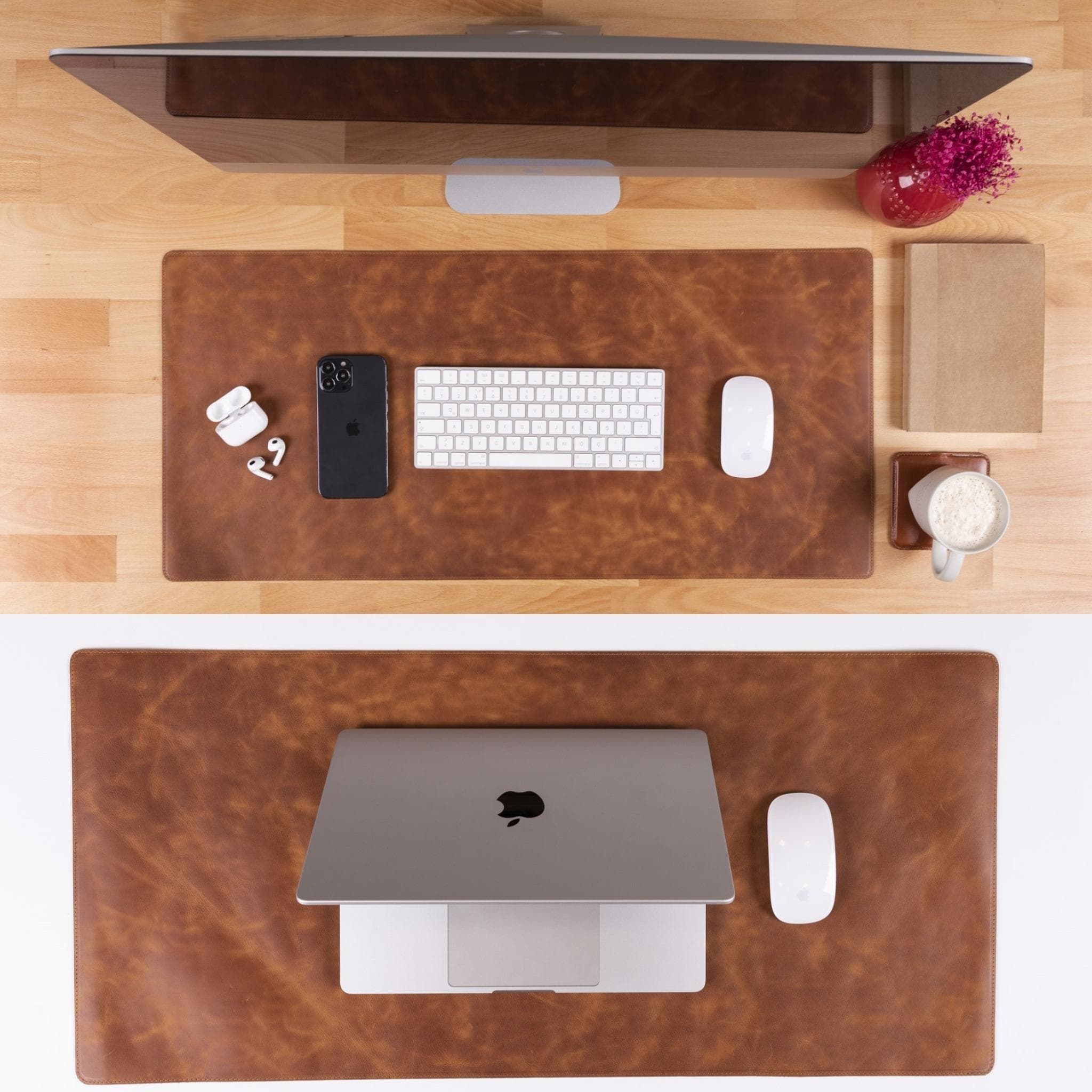 Customizable Full Grain Leather Desk Mat Bouletta LTD