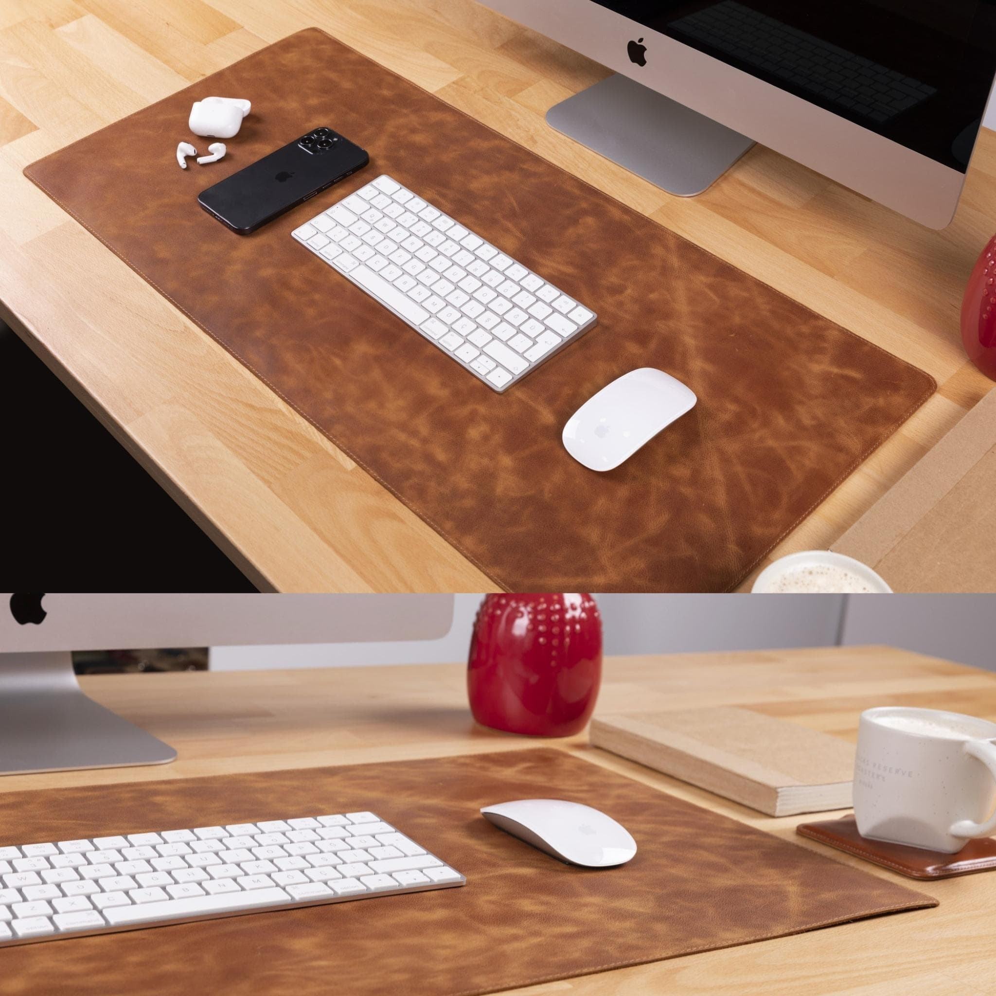 Customizable Full Grain Leather Desk Mat Bouletta LTD