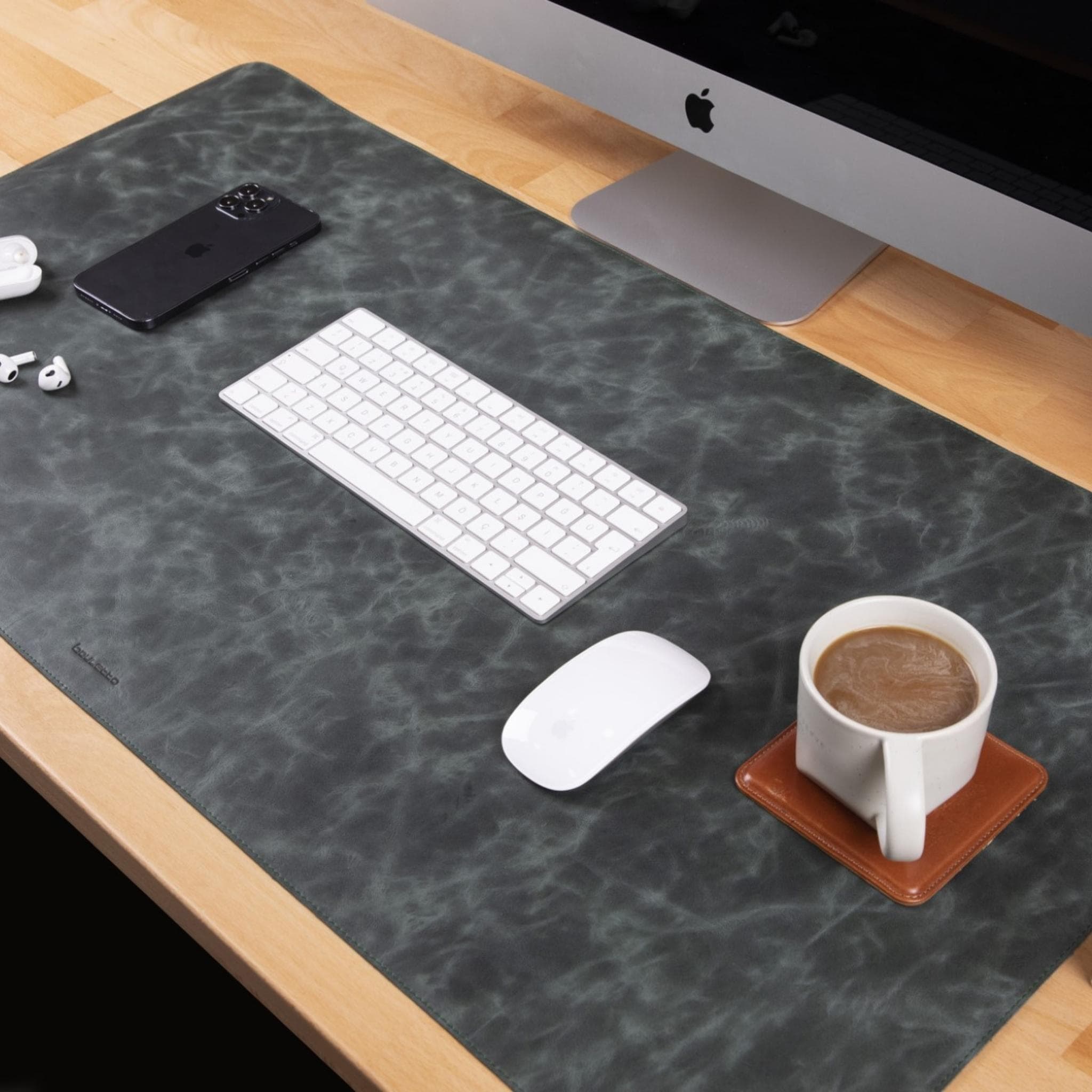 Customizable Full Grain Leather Desk Mat Bouletta LTD