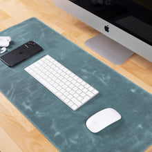Dark Cyan Customizable Full Grain Leather Desk Mat
