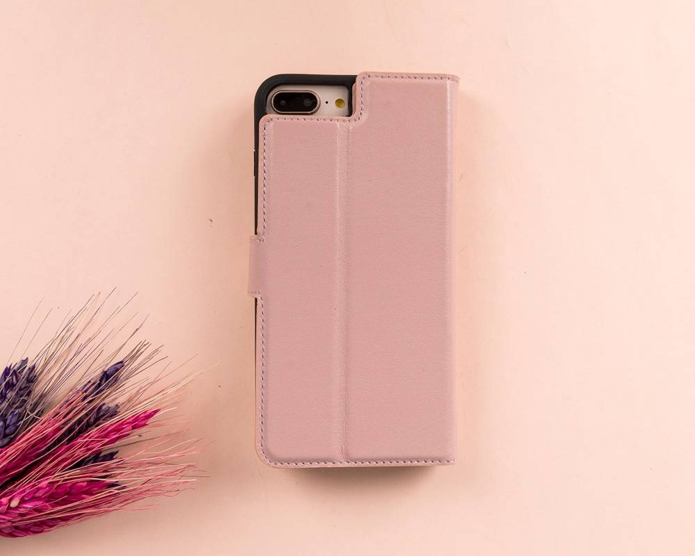 DelfiCase Leather Magnetic Detachable Wallet Case for iPhone 7/8 & 7/8 Plus 16