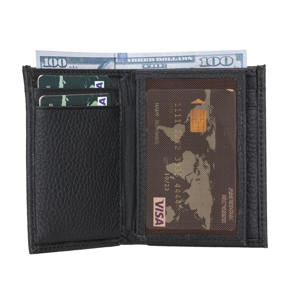 Maka Leather Card Holder Floater Black Bouletta Shop