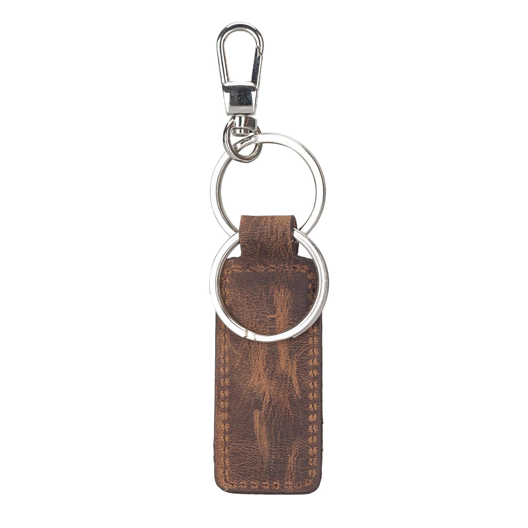 Mina Leather Keychain Antic Brown Bouletta LTD