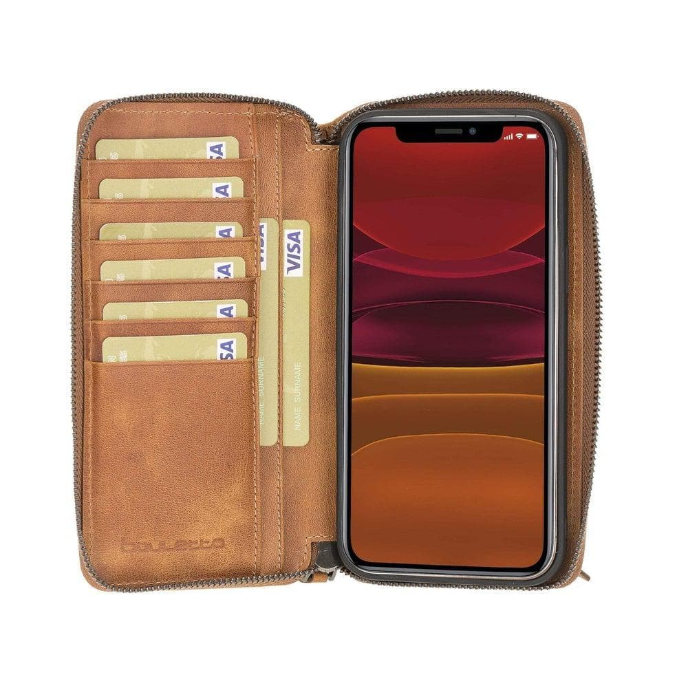 Detachable Leather Zipper Wallet Cases for Apple iPhone 13 Series Bouletta LTD