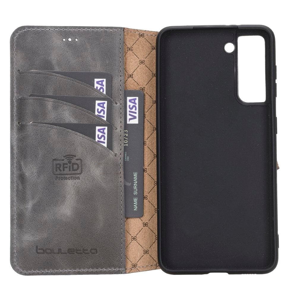 Non-Detachable Leather Wallet Cases for Samsung Galaxy S21 Series Bouletta LTD