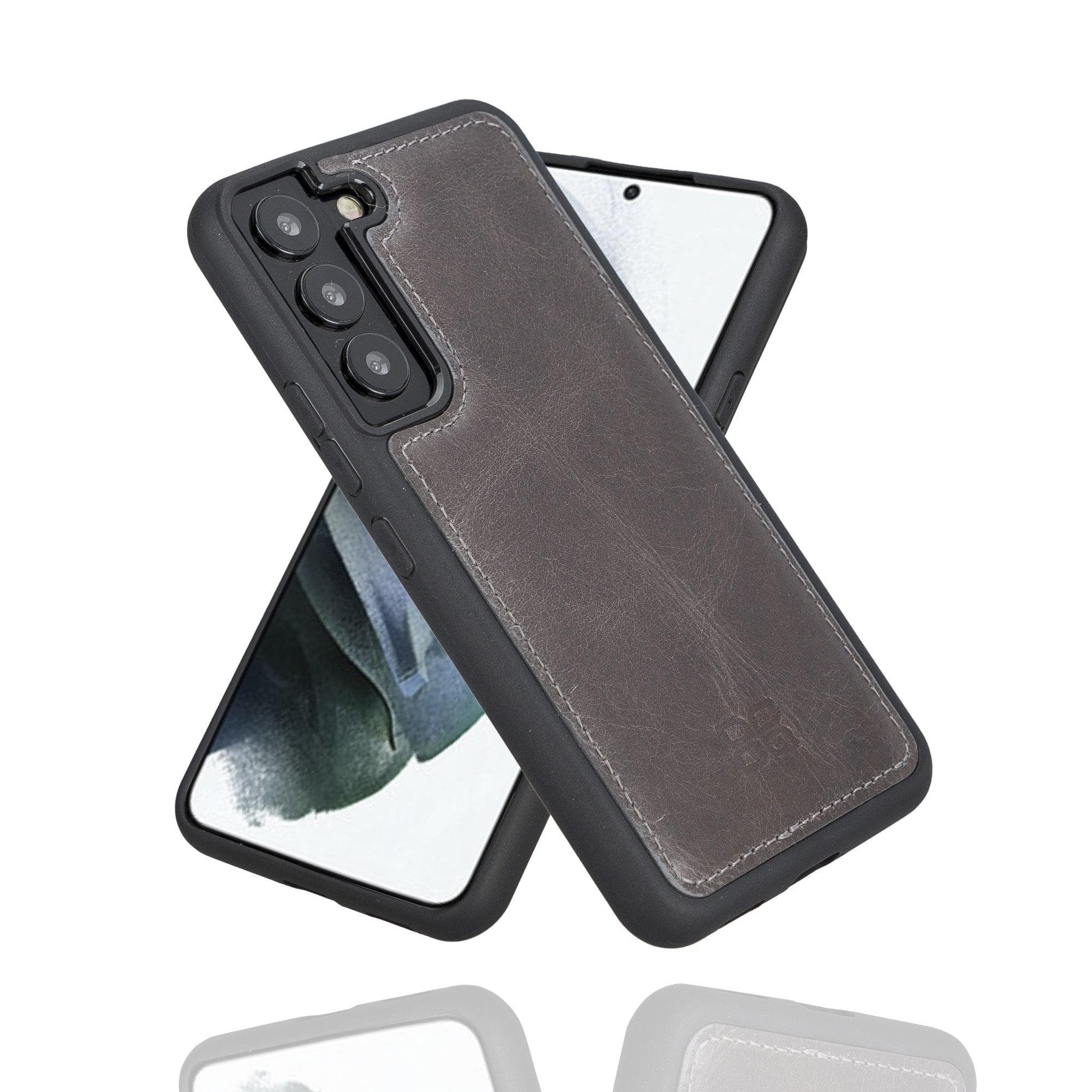 Samsung Galaxy S22 Series Genuine Leather Slim Back Cover Case Samsung Galaxy S22 Plus / Gray Bouletta LTD