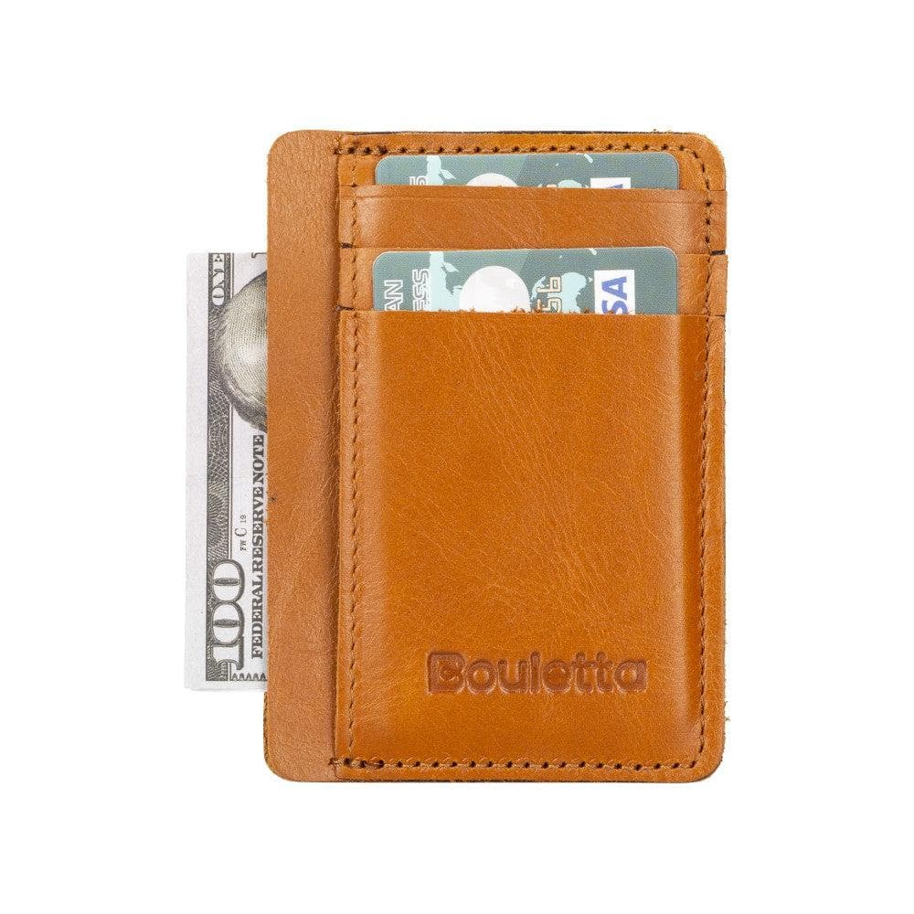 Parma Leather Card Holder Rustic Tan Bouletta LTD