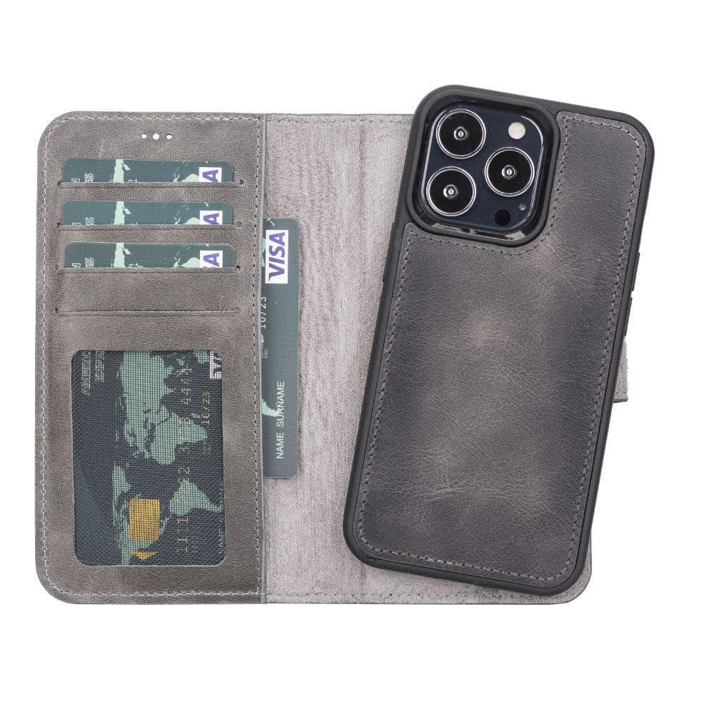 B2B - Apple iPhone 13 Pro 6.1 Detachable Leather Case / MW TN18EF Bouletta B2B
