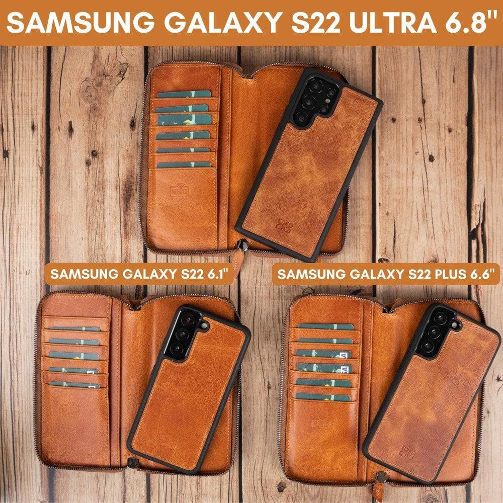 Samsung Galaxy S22 Series Zippered Leather Detachable Wallet Case Bouletta LTD